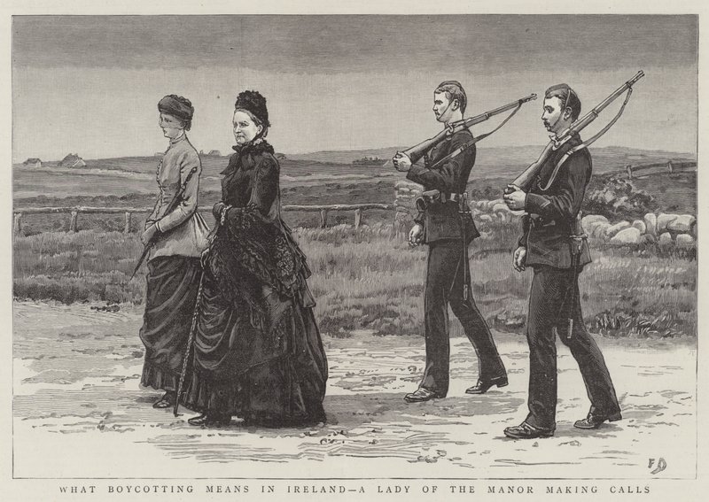 Was Boykottieren in Irland bedeutet, eine Dame des Herrenhauses macht Besuche von Frank Dadd