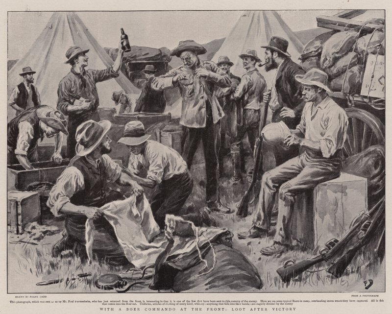 Mit einem Burenkommando an der Front, Beute nach dem Sieg von Frank Dadd