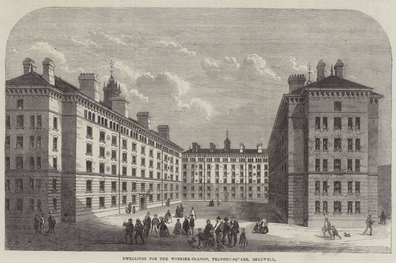 Wohnungen für die Arbeiterklasse, Peabody-Square, Shadwell von Frank Watkins