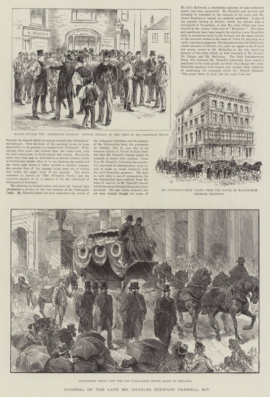 Beerdigung des verstorbenen Mr. Charles Stewart Parnell, MP von Frank Watkins