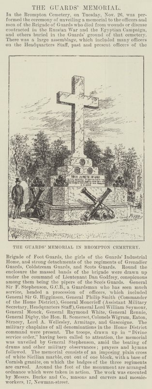 Das Denkmal der Wachen auf dem Brompton-Friedhof von Frank Watkins