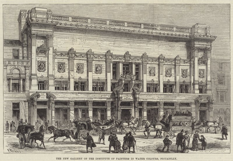 Die Neue Galerie des Instituts der Aquarellmaler, Piccadilly von Frank Watkins