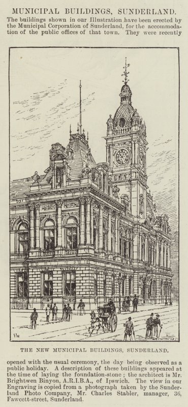 Die neuen städtischen Gebäude, Sunderland von Frank Watkins