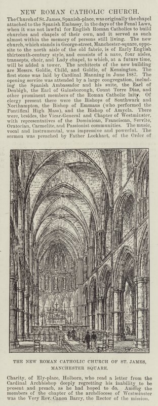 Die neue römisch-katholische Kirche St. James, Manchester Square von Frank Watkins