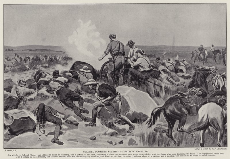 Der Versuch von Colonel Plumer, Mafeking zu entlasten (Lithografie) von Frank (after) Dadd