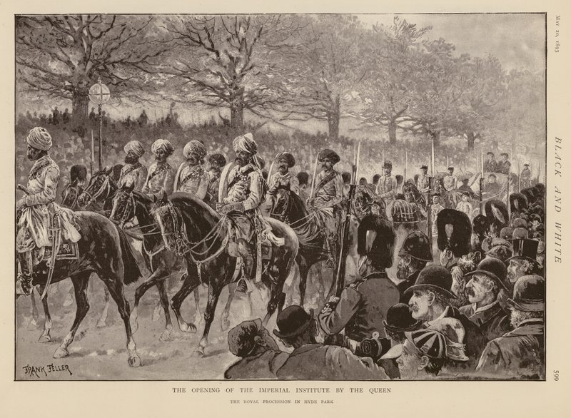 Königin Victoria und die Prozession durch den Hyde Park zur Eröffnung des Imperial Institute von Frank (after) Feller