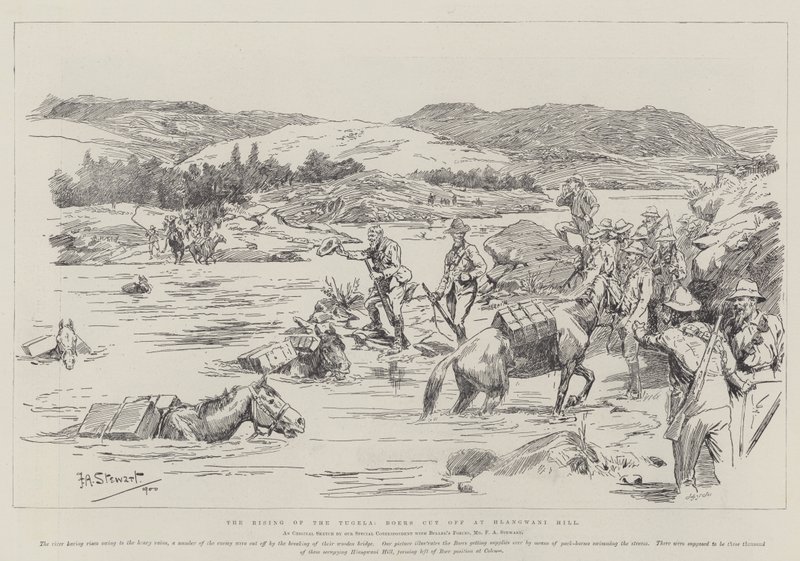 Der Aufstand des Tugela, Buren abgeschnitten am Hlangwani Hill von Frank Algenon Stewart