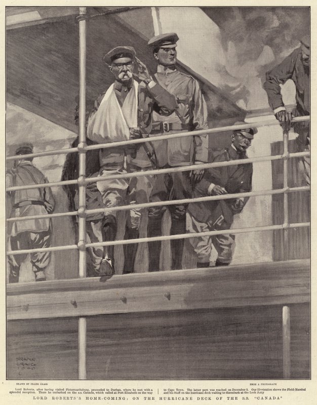 Heimkehr von Lord Roberts auf dem Hurrikandeck der SS Canada von Frank Craig