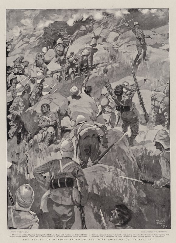 Die Schlacht von Dundee, Sturm auf die Burenstellung am Talana Hill von Frank Craig