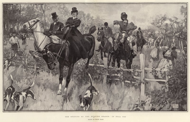 Die Eröffnung der Jagdsaison, in vollem Galopp von Frank Craig