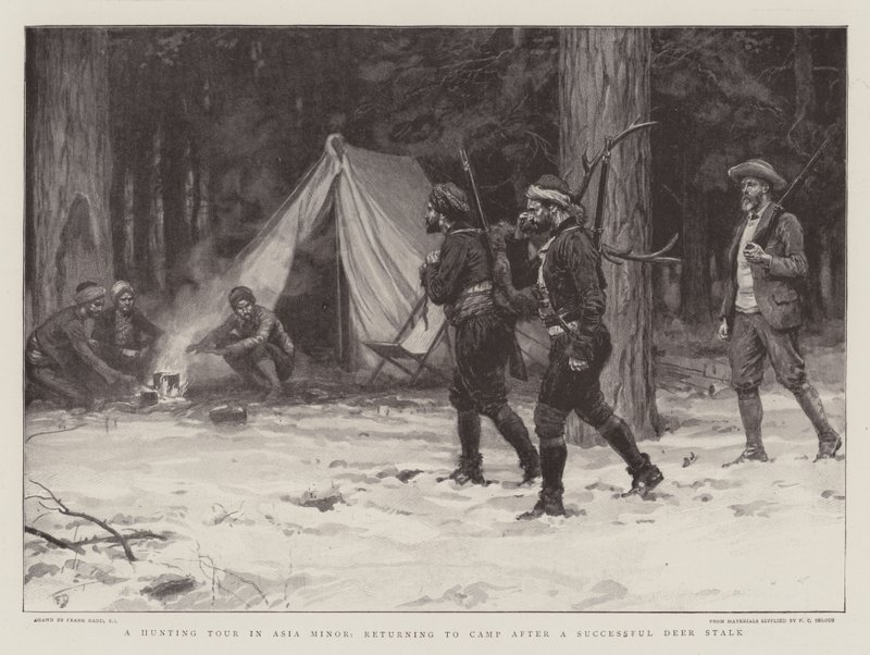 Eine Jagdtour in Kleinasien, Rückkehr ins Lager nach erfolgreicher Hirschjagd von Frank Dadd