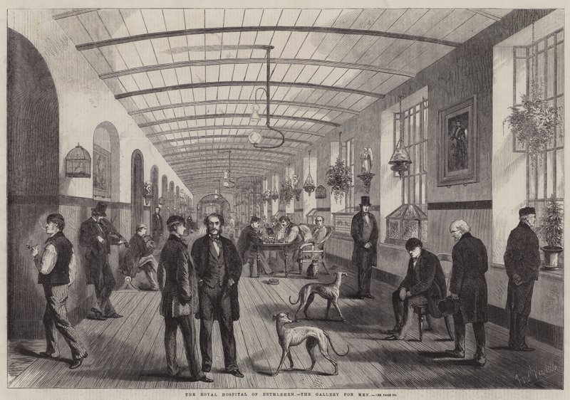 Das Royal Hospital of Bethlehem, die Galerie für Männer von Frank Vizetelly