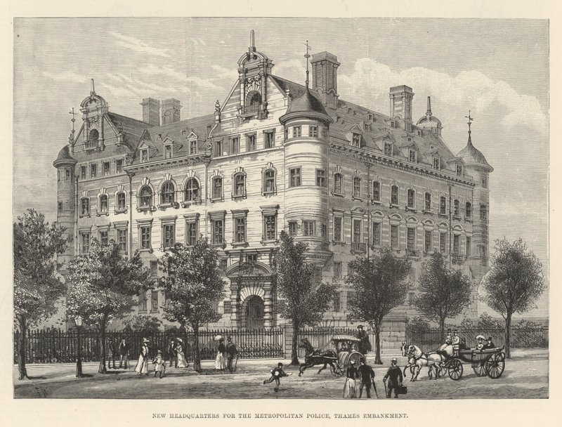 Neuer Hauptsitz der Metropolitan Police, Thames Embankment von Frank Watkins