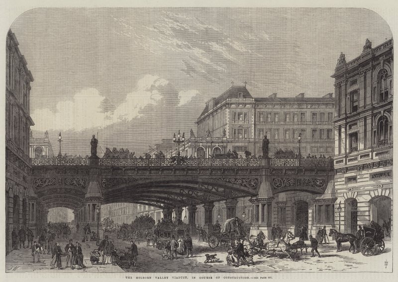 Das Holborn Valley Viadukt im Bau von Frank Watkins