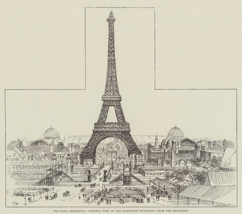 Die Pariser Ausstellung, Gesamtansicht der Ausstellungsgebäude vom Trocadero von Frank Watkins
