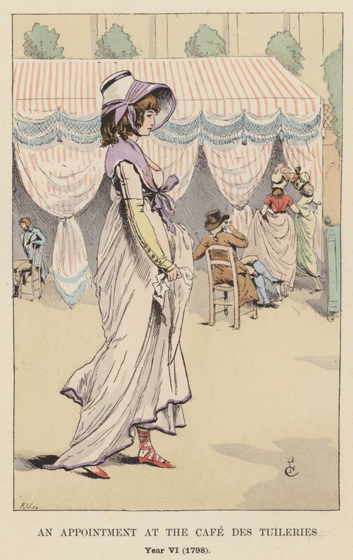 Ein Termin im Café des Tuileries, Jahr VI, 1798 von François Courboin