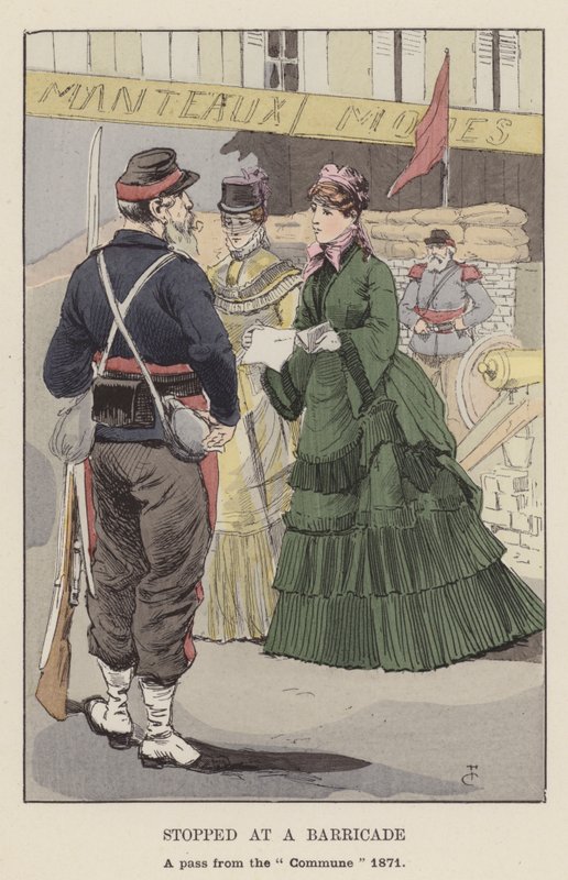 An einer Barrikade gestoppt, ein Pass von der Kommune 1871 von François Courboin