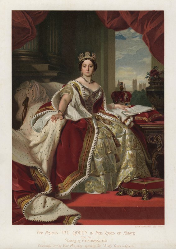 Königin Victoria in ihren Staatsroben von Franz Xaver  Winterhalter (after)
