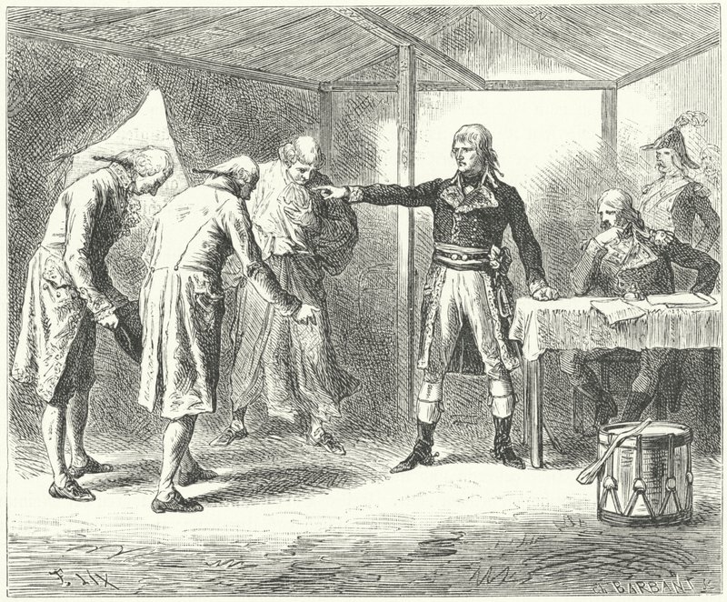 Napoleon entlässt die venezianische Delegation nach den Massakern der Franzosen in Venedig und Verona von Frederic Theodore (after) Lix