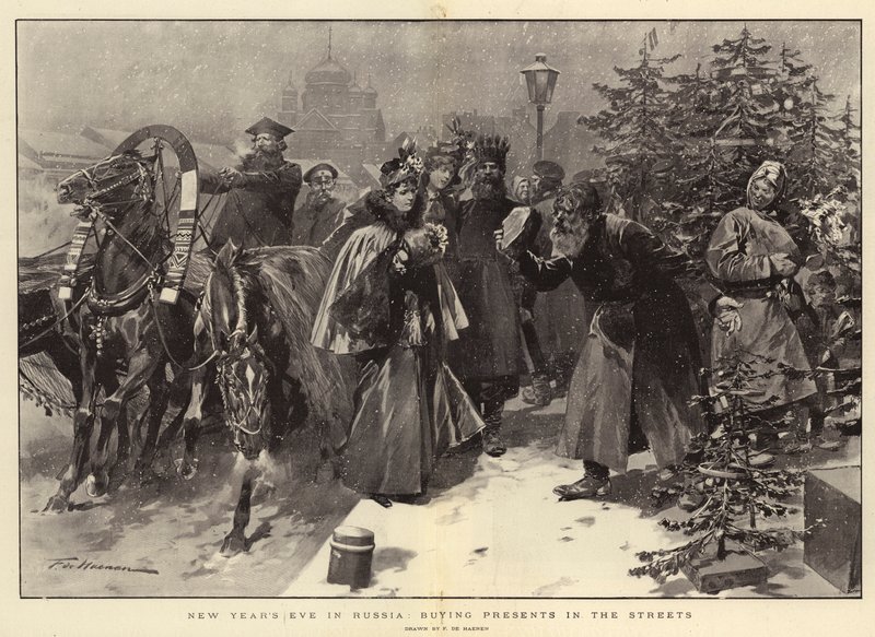 Silvester in Russland, Geschenke auf der Straße kaufen von Frederic de Haenen