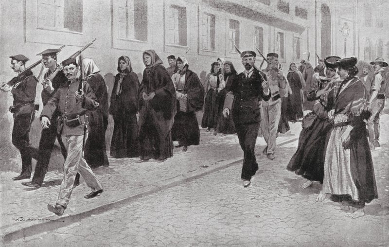 Nonnen unter republikanischem Schutz während der Revolution von Frederic de Haenen