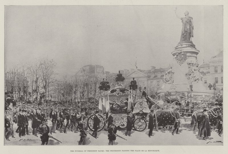 Das Begräbnis von Präsident Faure, der Zug passiert die Place de la République von Frederic de Haenen
