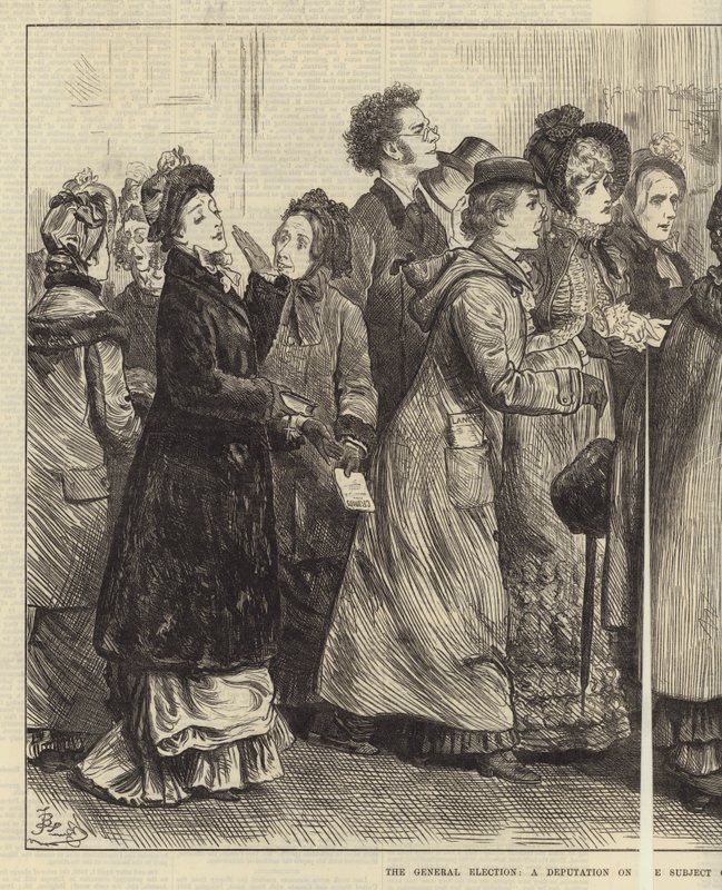 Die Parlamentswahl, eine Deputation zum Thema Frauenrechte von Frederick Barnard