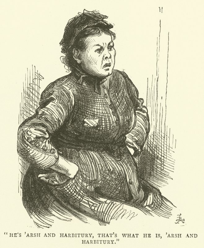 Eine Frau, die wütend ist, weil sie zu einem Treffen mit einem Schulbehördenbeamten vorgeladen wurde, weil sie ihren Sohn nicht zur Schule geschickt hat von Frederick L. Bernard