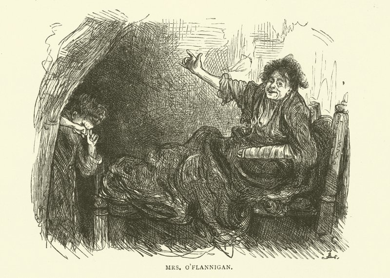 Mrs. OFlannigan, die zum Trinken getrieben wurde, nachdem ihr Sohn ins Gefängnis gegangen war von Frederick L. Bernard