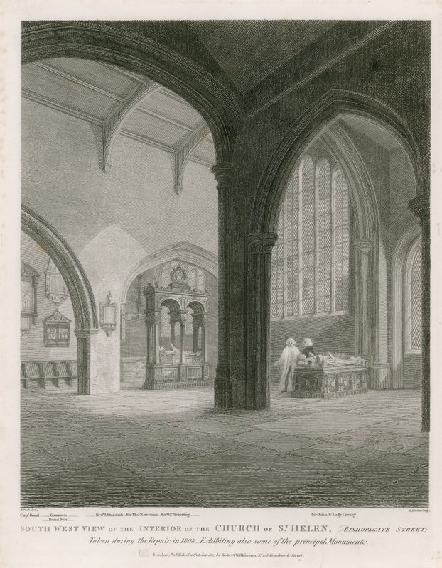 Kirche St. Helen, Bishopsgate Street, London von Frederick Nash