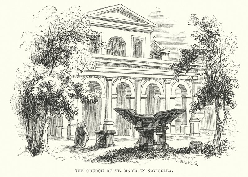 Die Kirche St. Maria in Navicella (Gravur) von Frederick William Fairholt