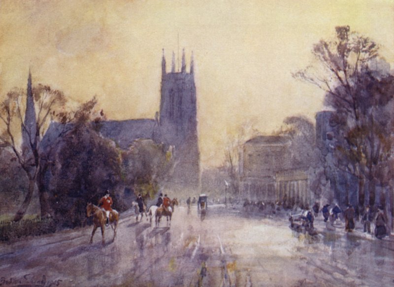 Die Pfarrkirche und Pump-Room, Leamington von Frederick William Newton Whitehead