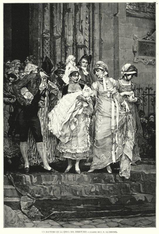 Taufe zur Zeit des Direktoriums, revolutionäres Frankreich von Frederik Hendrik (after) Kaemmerer