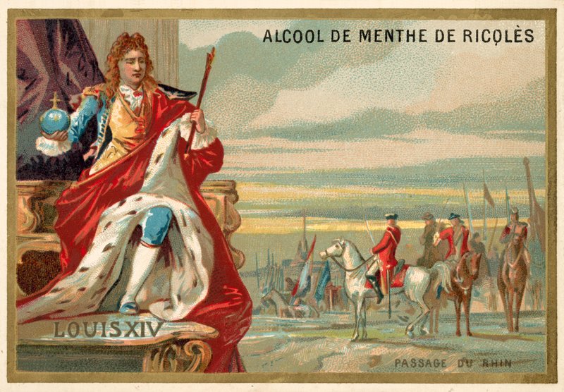 Ludwig XIV. von Frankreich und die französische Armee überqueren den Rhein, 1672 von French School