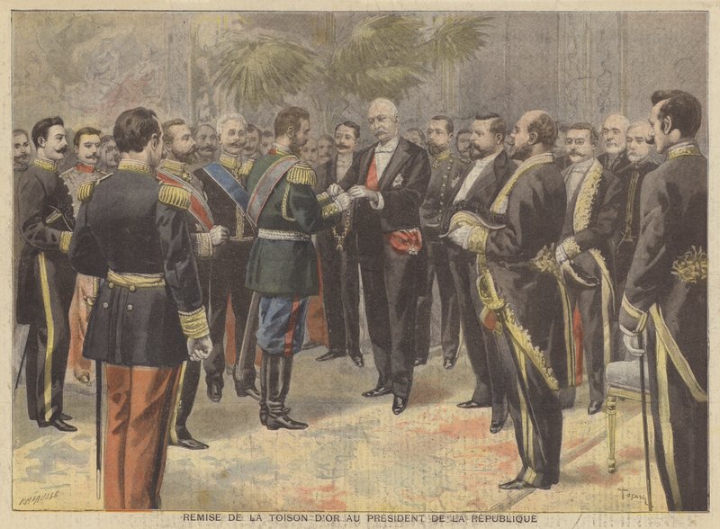 Verleihung des Ordens vom Goldenen Vlies an Präsident Faure von Frankreich von French School
