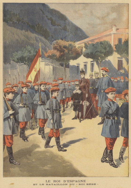 Der König von Spanien und sein Bataillon von Kindergarden von French School