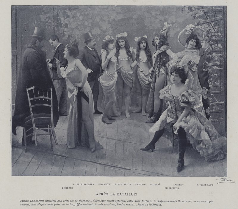 Schauspielerinnen im Théâtre des Variétés, Paris, nach einer Aufführung von French Photographer