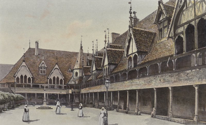 Beaune, Erster Innenhof des Krankenhauses von French Photographer