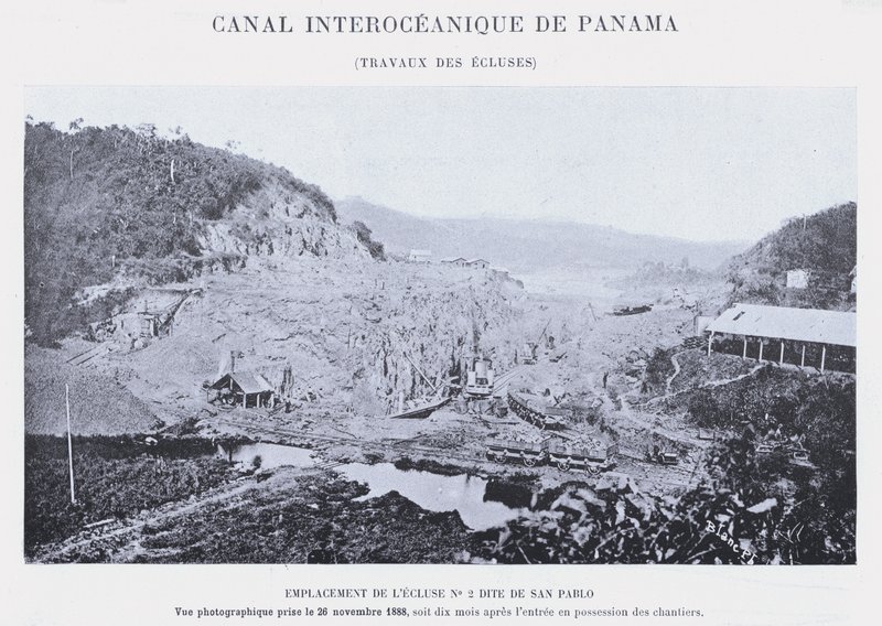 Panamakanal, Arbeiten an den Schleusen von French Photographer