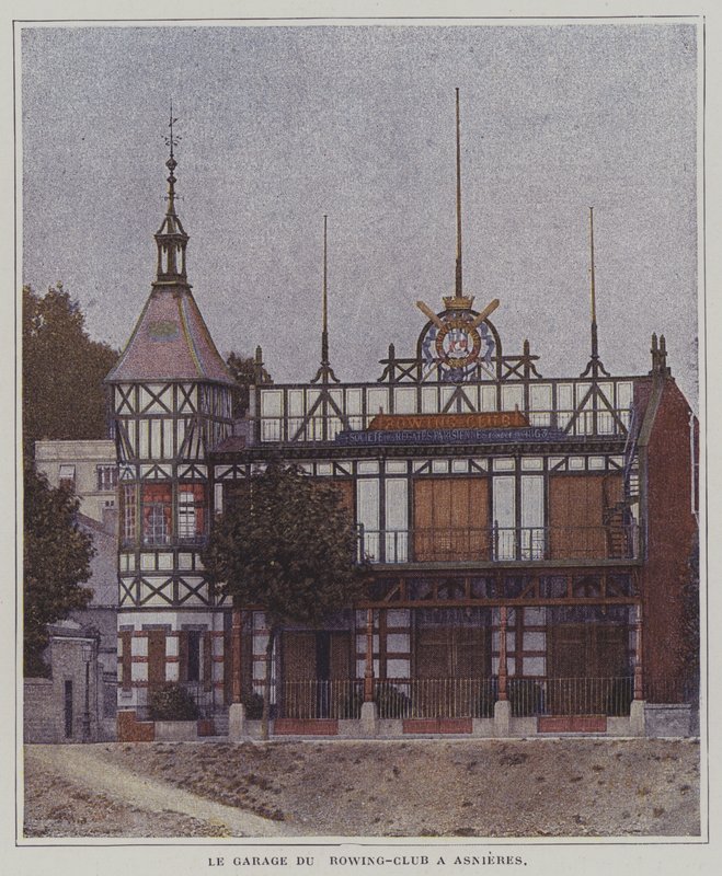 Clubhaus des Societe des Regates Parisiennes Ruderclubs, Asnieres, Paris, Frankreich von French Photographer
