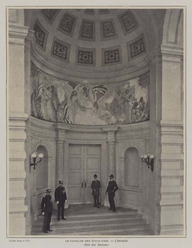 Eingang zum amerikanischen Pavillon, Weltausstellung 1900, Paris von French Photographer