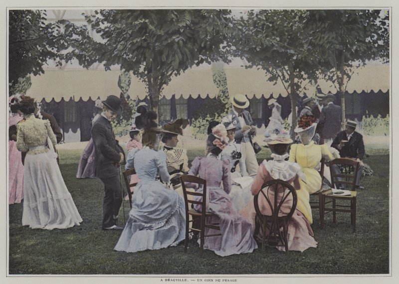Urlauber in Deauville, Frankreich (Farbfoto) von French Photographer