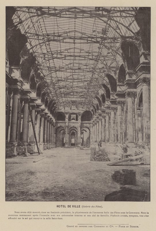 La Commune de Paris, Hôtel de Ville, Festsaal (s/w Foto) von French Photographer