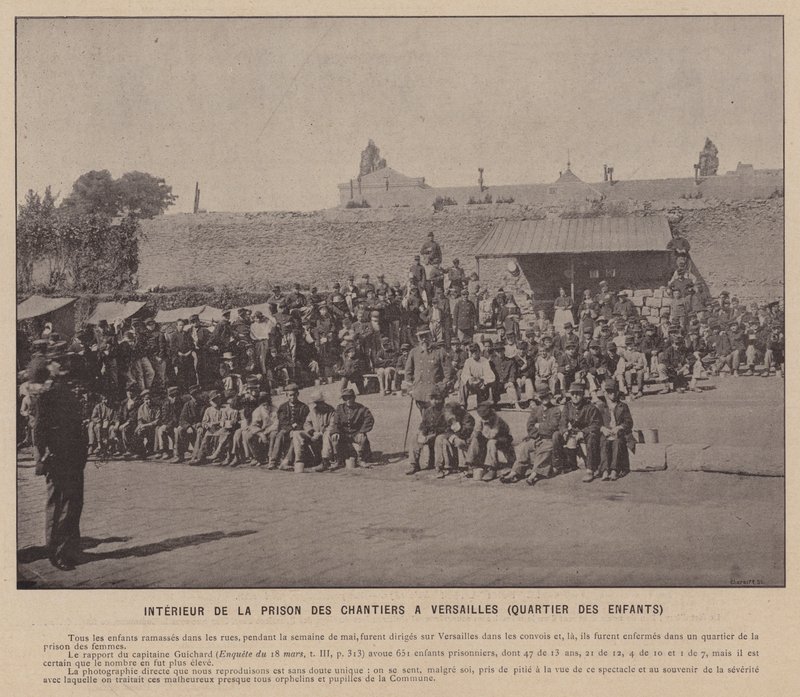 Die Kommune von Paris, Innenansicht des Gefängnisses der Chantiers in Versailles, Kinderquartier von French Photographer