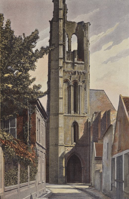 Larchant, Kirchturm der Kirche, Westseite von French Photographer