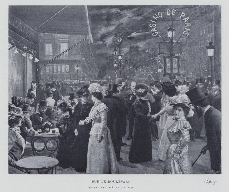 Auf dem Boulevard vor dem Café de la Paix, Paris von French Photographer