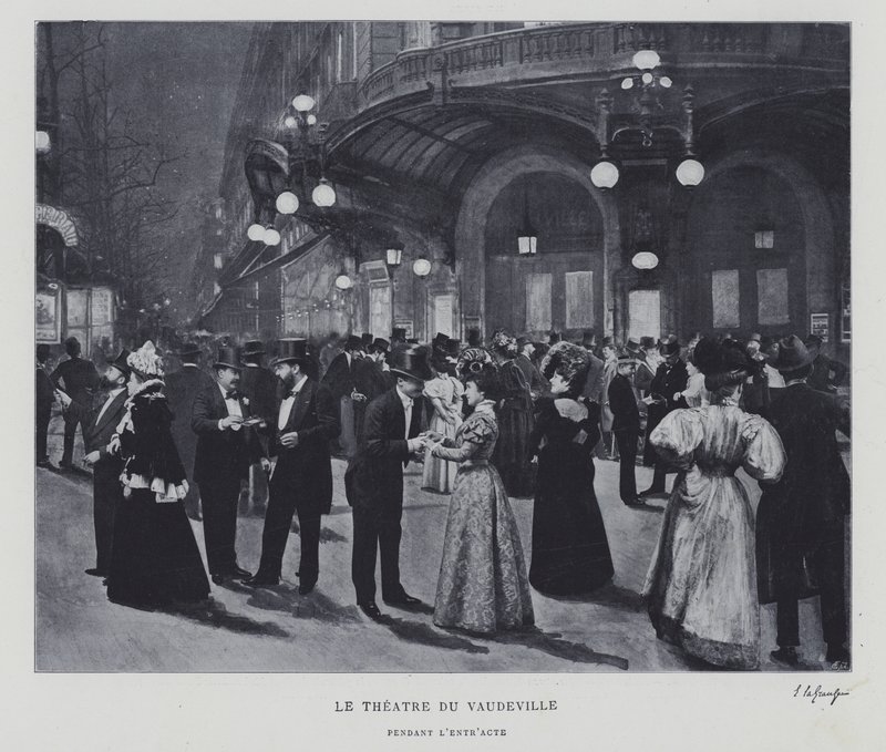Vor dem Théâtre du Vaudeville, Paris, während der Pause von French Photographer