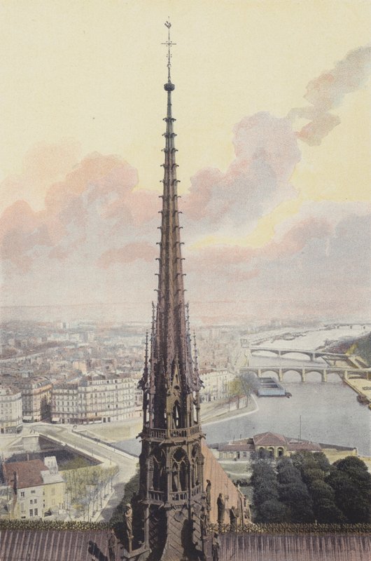 Paris, Spitze von Notre-Dame, Ansicht vom Südturm von French Photographer