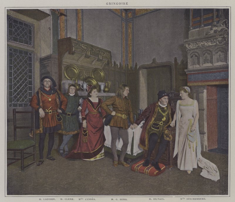 Szene aus einer Aufführung von Gringoire, von Théodore de Banville von French Photographer