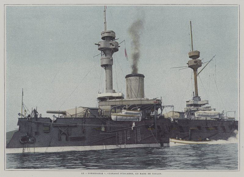 Das Schlachtschiff Formidable im Hafen von Toulon von French Photographer